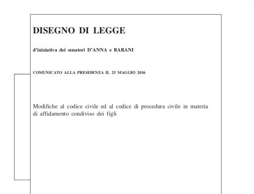 Disegno di Legge Affidamento Condiviso